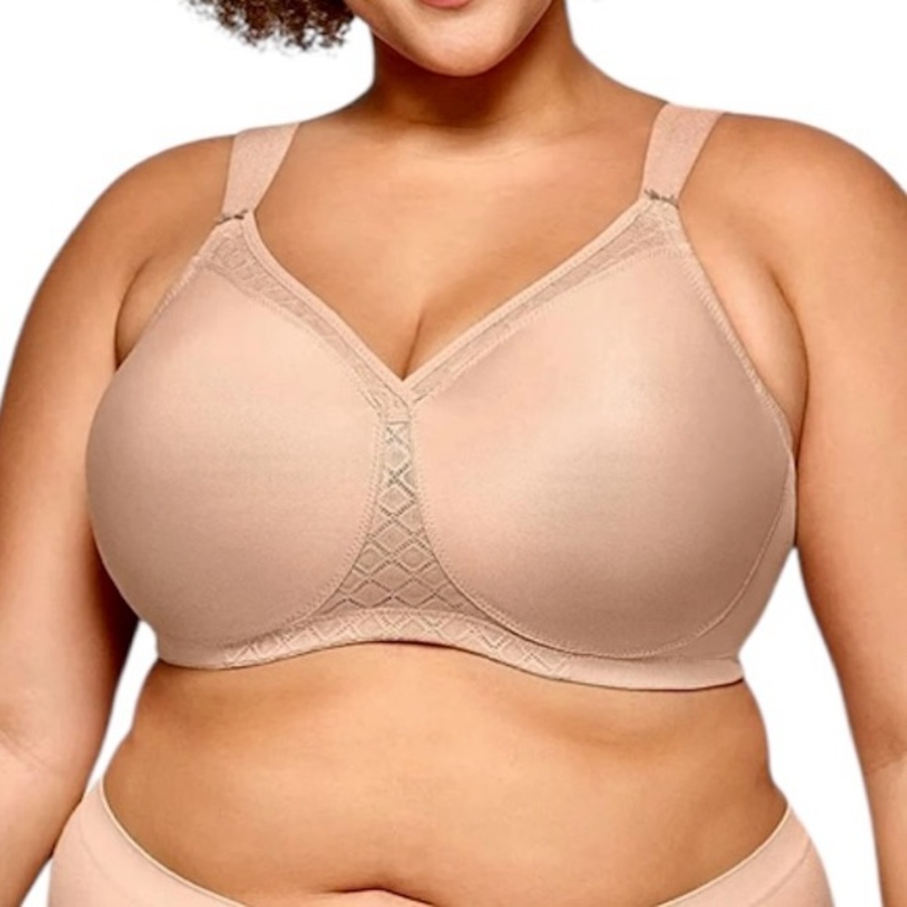 - Glamorise 40C Tan Minimizer Seamless T-Shirt Bra! NEW!